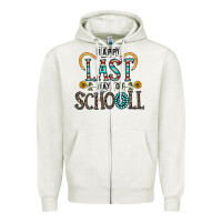 Oatmeal Heather happy last schopol Zipper Hoodie - CowhideDigitalArt