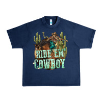 Navy ride em cowboy Urban Heavy Tee - texasbilliewilder