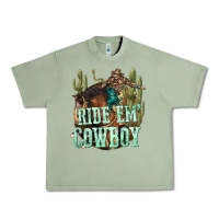 Oil Green ride em cowboy Urban Heavy Tee - texasbilliewilder