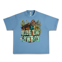 Pebble Blue ride em cowboy Urban Heavy Tee - texasbilliewilder