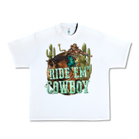 White ride em cowboy Urban Heavy Tee - texasbilliewilder