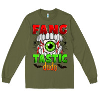 Army Green fang tastic dude Long Sleeve Tee - Zillion Design Studio