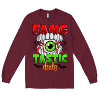 Burgundy fang tastic dude Long Sleeve Tee - Zillion Design Studio