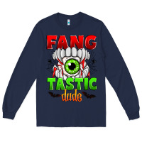Navy fang tastic dude Long Sleeve Tee - Zillion Design Studio
