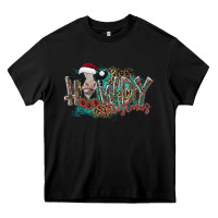 Black howdy christmas Heavy Core Tee - CowhideDigitalArt