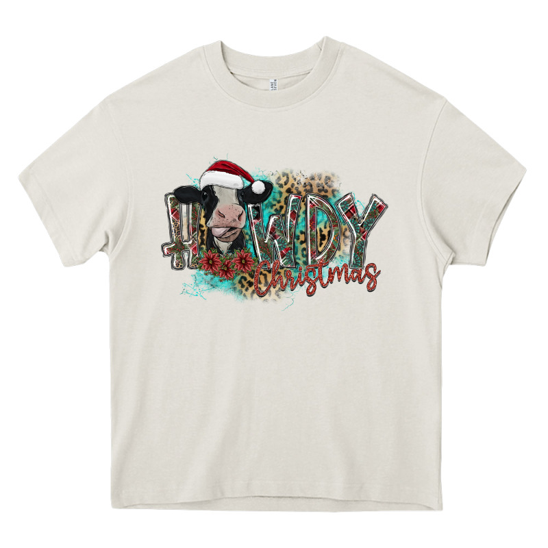 Howdy Christmas Heavy Core Tee by CowhideDigitalArt | Teevron