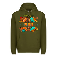 Army Green Thankful grateful blessed mini pumpkin Premium Hoodie - NancyCooperArtShop