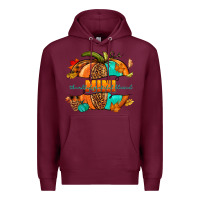Burgundy Thankful grateful blessed mini pumpkin Premium Hoodie - NancyCooperArtShop
