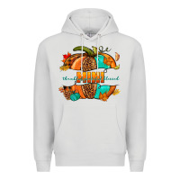 Dove Grey Thankful grateful blessed mini pumpkin Premium Hoodie - NancyCooperArtShop