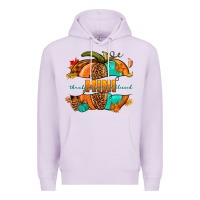 Lilac Thankful grateful blessed mini pumpkin Premium Hoodie - NancyCooperArtShop