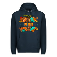 Navy Thankful grateful blessed mini pumpkin Premium Hoodie - NancyCooperArtShop