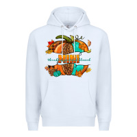 White Thankful grateful blessed mini pumpkin Premium Hoodie - NancyCooperArtShop