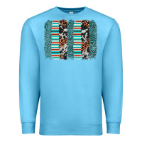 Ocean Blue serape leopard cowhide  brushstroke Premium Sweatshirt - AdoDesignShop