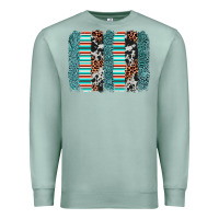 Seafoam serape leopard cowhide  brushstroke Premium Sweatshirt - AdoDesignShop