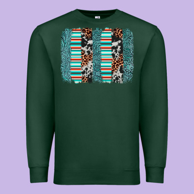 Serape Leopard Cowhide  Brushstroke Premium Sweatshirt Designed By Adodesignshop
