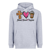Heather Grey jesus love coffee Heavyweight Hoodie - Jasminsmagicworld