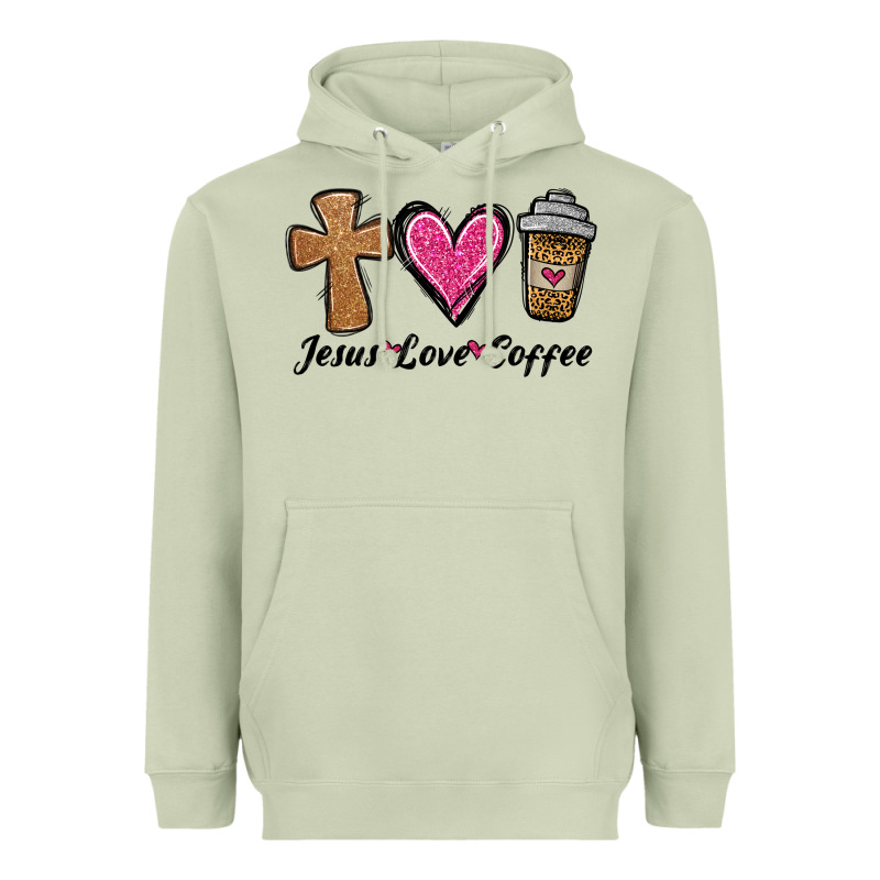 Jesus Love Coffee Heavyweight Hoodie by Jasminsmagicworld | Teevron