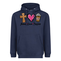 Navy jesus love coffee Heavyweight Hoodie - Jasminsmagicworld