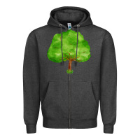 Charcoal Heather tree Zipper Hoodie - FaDigitalArtStudio
