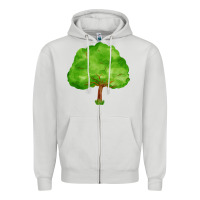Dove Grey tree Zipper Hoodie - FaDigitalArtStudio