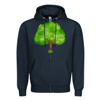 Navy tree Zipper Hoodie - FaDigitalArtStudio