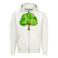 Oatmeal Heather tree Zipper Hoodie - FaDigitalArtStudio