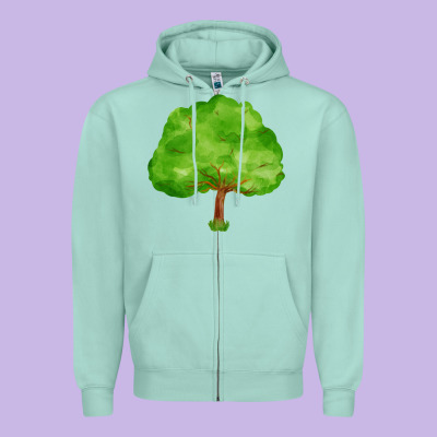 Tree Zipper Hoodie Designed By Fadigitalartstudio