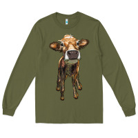 Army Green heifer cow Long Sleeve Tee - RanaPortraitStore