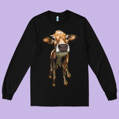 Heifer Cow Long Sleeve Tee Designed By Ranaportraitstore