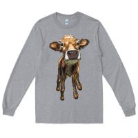 Heather Grey heifer cow Long Sleeve Tee - RanaPortraitStore