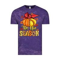 Cloud Purple tis the season fall softball Vintage Tee - MaliasSmallBusiness