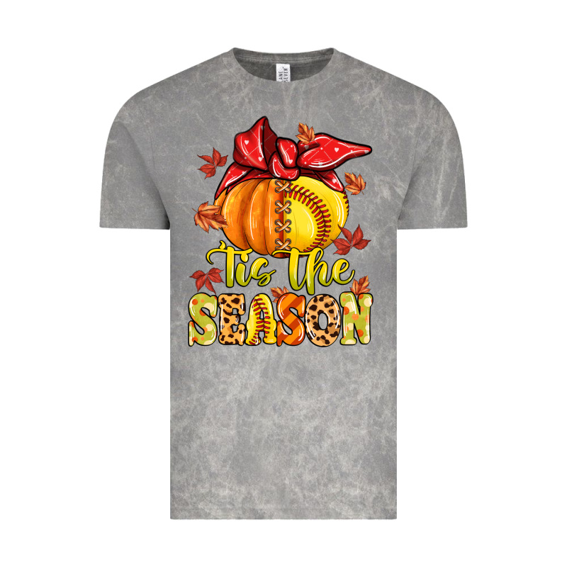 Tis The Season Fall Softball Vintage Tee by MaliasSmallBusiness | Teevron