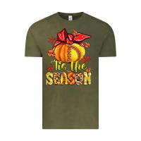 Vintage Olive tis the season fall softball Vintage Tee - MaliasSmallBusiness