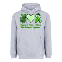 Heather Grey peace love cure non hodgkin's lymphoma Heavyweight Hoodie - Jasminsmagicworld