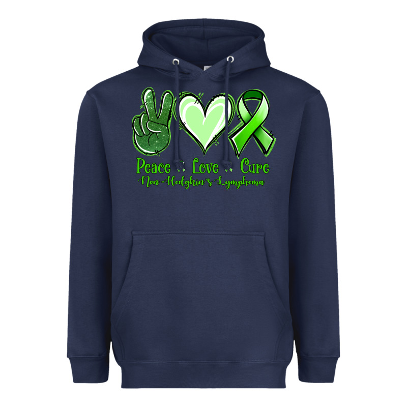 Peace Love Cure Non Hodgkin's Lymphoma Heavyweight Hoodie by Jasminsmagicworld | Teevron