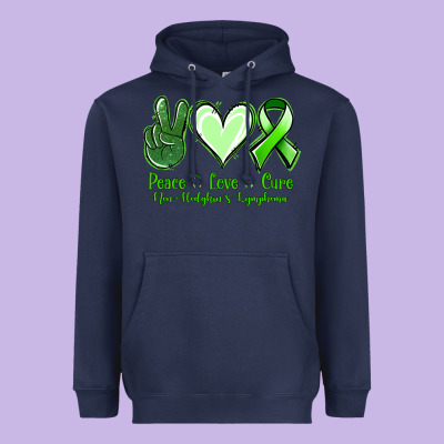 Peace Love Cure Non Hodgkin's Lymphoma Heavyweight Hoodie Designed By Jasminsmagicworld