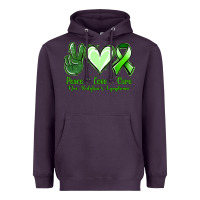 Plum peace love cure non hodgkin's lymphoma Heavyweight Hoodie - Jasminsmagicworld
