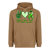 Toasted Coconut peace love cure non hodgkin's lymphoma Heavyweight Hoodie - Jasminsmagicworld
