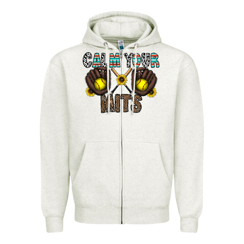 Calm Your Mits Zipper Hoodie by CowhideDigitalArt | Teevron