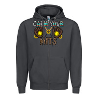 Smoke calm your mits Zipper Hoodie - CowhideDigitalArt