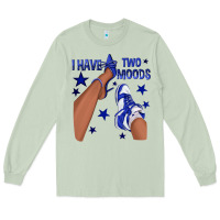 Matcha I Have Two Moods Royal Blue Sneakers Afro Girl Long Sleeve Tee - texasbilliewilder