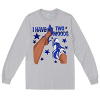 Moon Dust I Have Two Moods Royal Blue Sneakers Afro Girl Long Sleeve Tee - texasbilliewilder