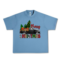 Pebble Blue merry christmas with black truck Urban Heavy Tee - Zillion Design Studio