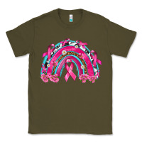 Army Green Breast Cancer Rainbow Classic Tee - texasbilliewilder