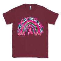 Burgundy Breast Cancer Rainbow Classic Tee - texasbilliewilder