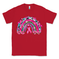 Red Breast Cancer Rainbow Classic Tee - texasbilliewilder