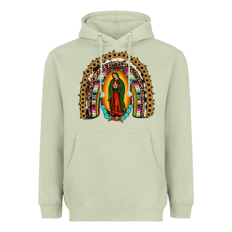 Our Lady Of Guadalupe Rainbow Heavyweight Hoodie by JahusDesignShop | Teevron