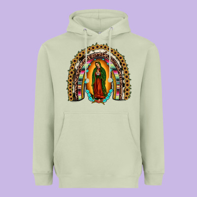 Our Lady Of Guadalupe Rainbow Heavyweight Hoodie Designed By Jahusdesignshop