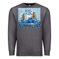Charcoal Heather hello winter snowman truck Premium Sweatshirt - AdoDesignShop