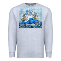 Heather Grey hello winter snowman truck Premium Sweatshirt - AdoDesignShop